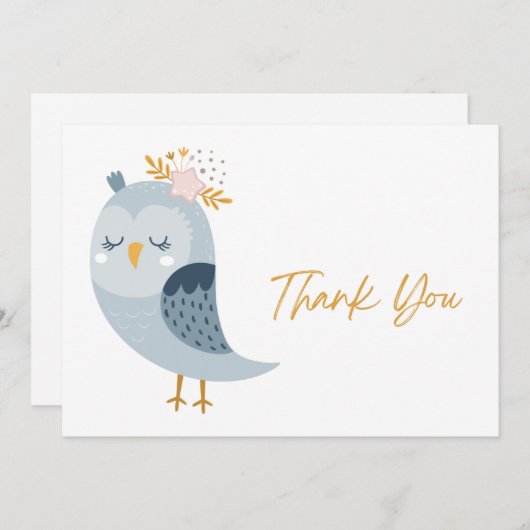  Mooie Uil  Bedankkaart (Voorkant / Achterkant)