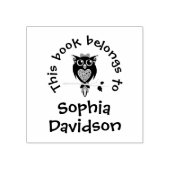 Mooie uil boek naam kinderen bibliotheek stempel M (Afrduk)