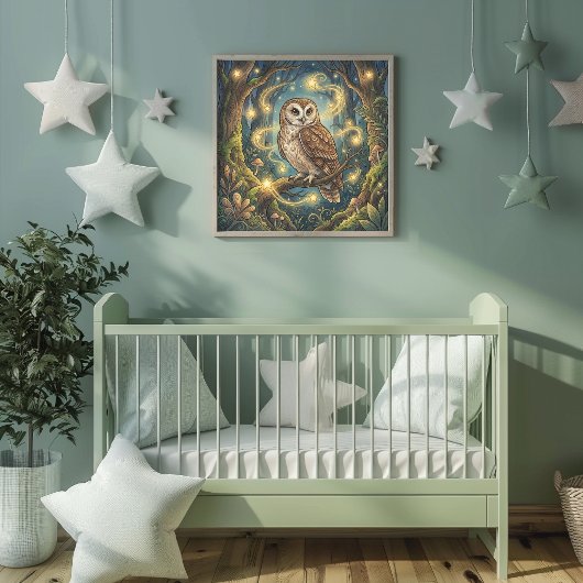 Mooie Uil Bos Dieren Kinderkamer Poster