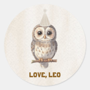 Mooie Uil Bos Kamp Verjaardagsronde Sticker