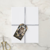 Mooie uil en jasmijn bloemen cadeaulabel (Met Touw)