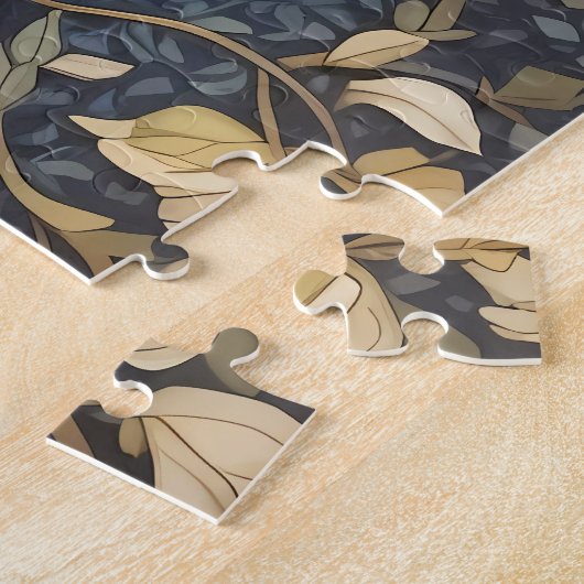 Mooie uil en jasmijn bloemen legpuzzel (Zijkant)