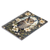 Mooie uil en jasmijn bloemen notitieboek (Linkerzijde)