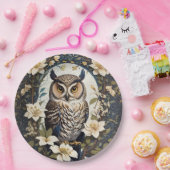 Mooie uil en jasmijn bloemen papieren bordje (Feest)