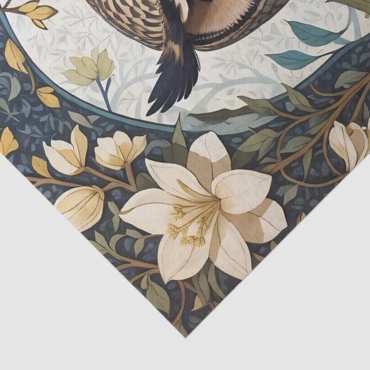 Mooie uil en jasmijn bloemen tissuepapier (Detail)