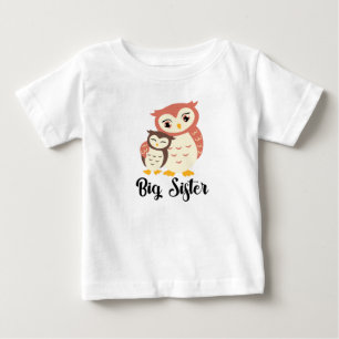 Mooie uil grote zus t-shirt voor meisjes