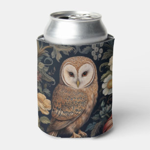 Mooie uil in de tuin art nouveau stijl blikjeskoeler