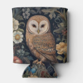 Mooie uil in de tuin art nouveau stijl blikjeskoeler (Achterkant)