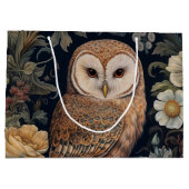 Mooie uil in de tuin art nouveau stijl groot cadeauzakje (Achterkant)