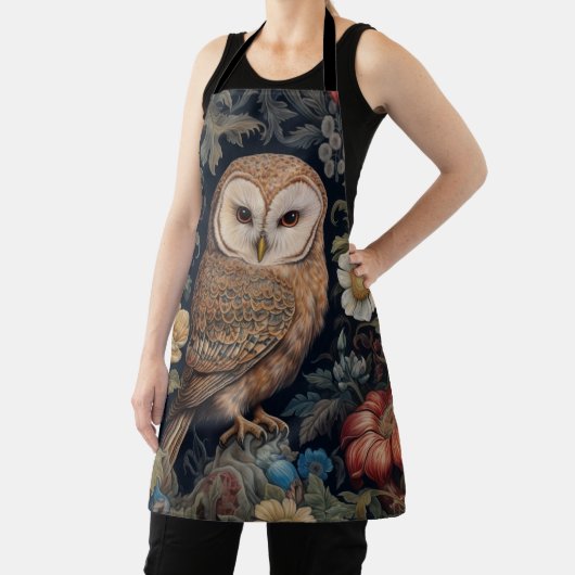 Mooie uil in de tuin art nouveau stijl schort (Insitu)