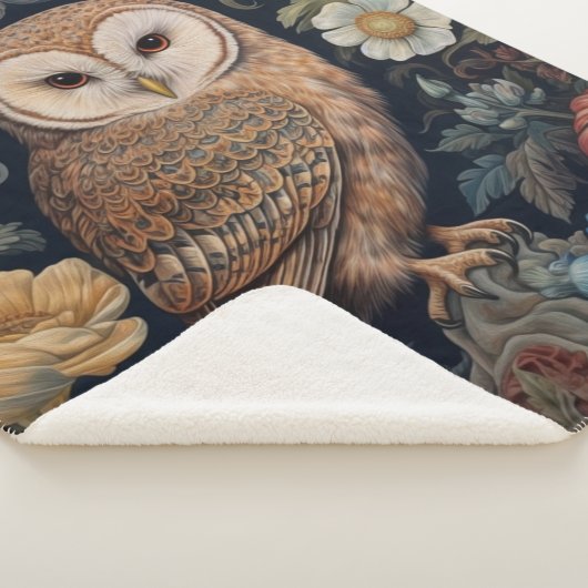 Mooie uil in de tuin art nouveau stijl sherpa deken (3/4)