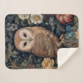 Mooie uil in de tuin art nouveau stijl sherpa deken (Voorkant (horizontaal))