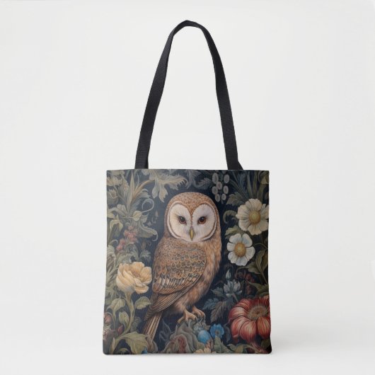 Mooie uil in de tuin art nouveau stijl tote bag (Voorkant)