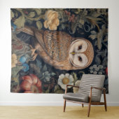 Mooie uil in de tuin art nouveau stijl wandkleed (In Situ (horizontaal))