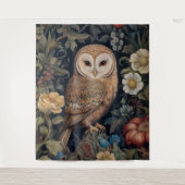 Mooie uil in de tuin art nouveau stijl wandkleed (Voorkant)