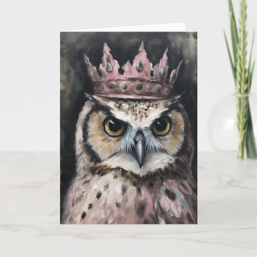 Mooie Uil in een kroon alle gelegenheden Kaart (Voorkant)