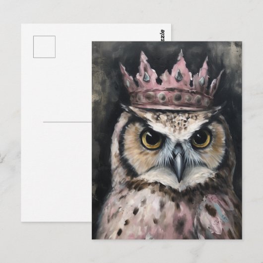 Mooie Uil in een kroon Briefkaart (Voorkant / Achterkant)