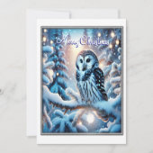 Mooie uil in een winter wonderland Kerstmis Feestdagenkaart (Voorkant)