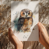Mooie Uil in waterverf, op maat gemaakt Briefkaart