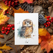 Mooie Uil in waterverf, op maat gemaakt Briefkaart