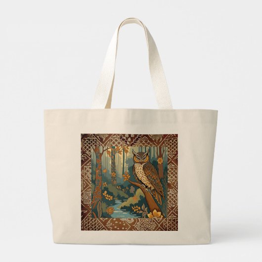 Mooie Uil met Batik Canvas tas (Achterkant)