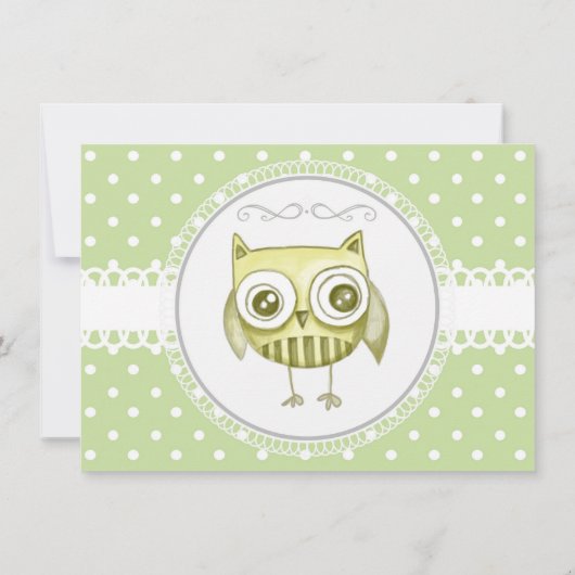 Mooie Uil met Pastel Stippen Aangepaste Teal Kaart (Achterkant)