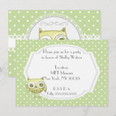 Mooie Uil met Pastel Stippen Aangepaste Turquoise Kaart (Voorkant / Achterkant)