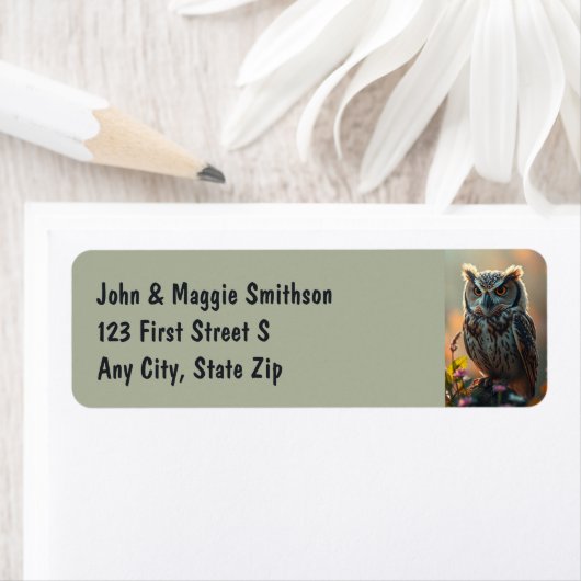 Mooie Uil Vogel Natuur Wildlife Etiket (Insitu)