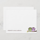 Mooie Uilen Aangepaste Platte Bedankbriefjes Kaart (Voorkant / Achterkant)