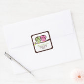 Mooie uilen Adresetiketten Vierkante Sticker (Envelop)
