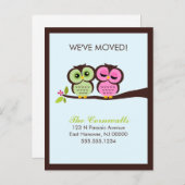 Mooie Uilen Bewegende Aankondigingen Aankondigingskaart (Voorkant / Achterkant)
