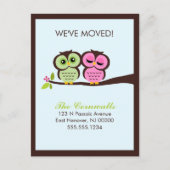 Mooie Uilen Bewegende Aankondigingen Aankondigingskaart (Voorkant)