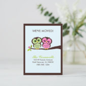 Mooie Uilen Bewegende Aankondigingen Aankondigingskaart (Staand voorkant)