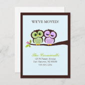 Mooie Uilen Bewegende Aankondigingen Aankondigingskaart (Voorkant / Achterkant)
