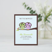 Mooie Uilen Bewegende Aankondigingen Aankondigingskaart (Staand voorkant)