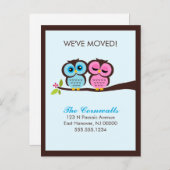 Mooie Uilen Bewegende Aankondigingen Aankondigingskaart (Voorkant / Achterkant)