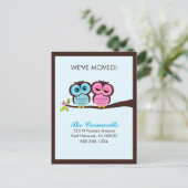 Mooie Uilen Bewegende Aankondigingen Aankondigingskaart (Staand voorkant)