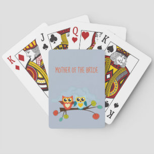 Mooie UILEN Huwelijksthema Blauw Oranje Pokerkaarten