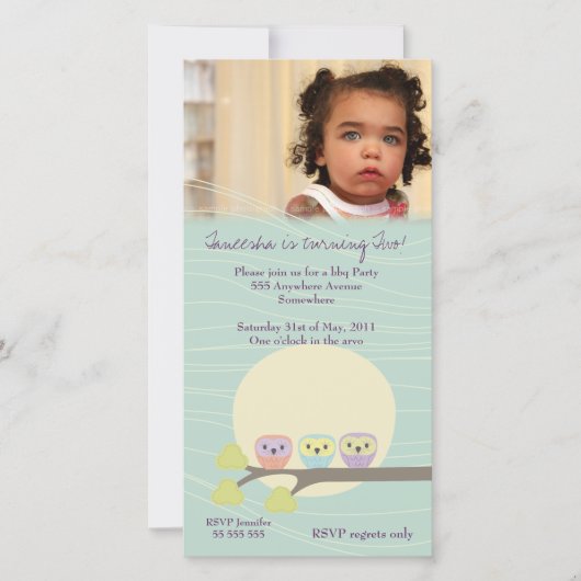 Mooie Uilen Meisjes Verjaardagsfeestje Premium Uit (Voorkant)