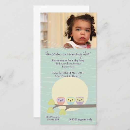 Mooie Uilen Meisjes Verjaardagsfeestje Premium Uit (Voorkant / Achterkant)