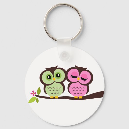 Mooie Uilen Sleutelhanger (Voorkant)