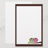 Mooie uilen stationery briefpapier (Voorkant / Achterkant)