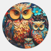 Mooie uilen Sticker (Voorkant)