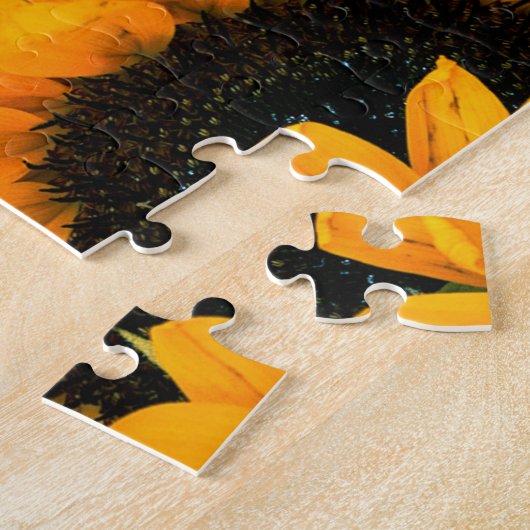 Mooie, uitdagende gouden zonnebloemen puzzel legpuzzel (Zijkant)