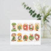 Mooie uitgeknipte Kerst-cadeautags set  (Staand voorkant)