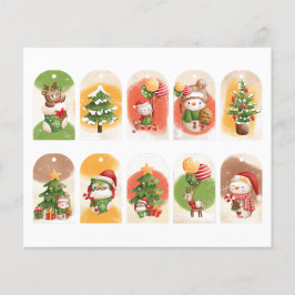 Mooie uitgeknipte Kerst-cadeautags set 