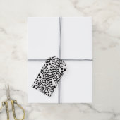 Mooie Uitgewerkte Zwart en Wit Print Cadeaulabel (Met Touw)