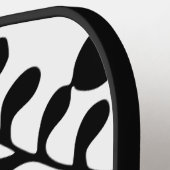 Mooie Uitgewerkte Zwart en Wit Print Pickleball Paddle (Links Detail)