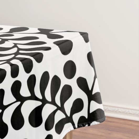 Mooie Uitgewerkte Zwart en Wit Print Tafelkleed (Voorbeeld)