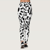 Mooie uitgewerkte zwart-witprint leggings (Achterkant)